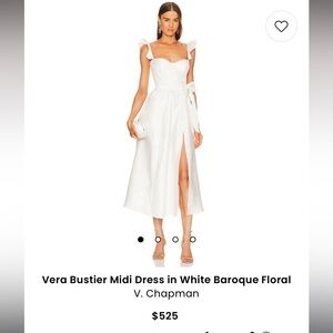 Vera Bustier Midi Dress in White Baroque Floral
V. Chapman